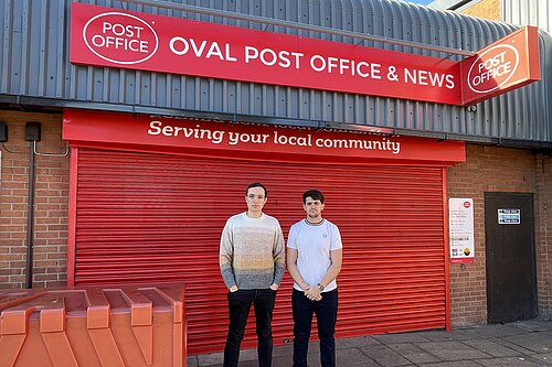 James Brown and Aiden Wells at Post Office Closure