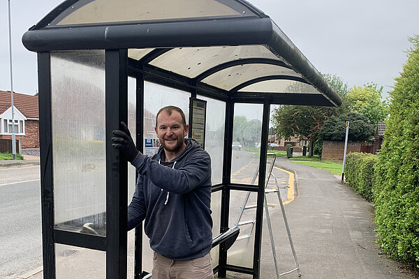 Martin Christopher Cleaning Bus Shelter